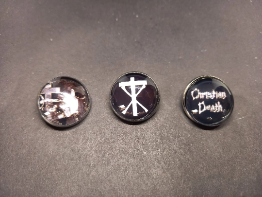 Goth Gothic Old School Rozz Williams Christian Death inspired pin Badges