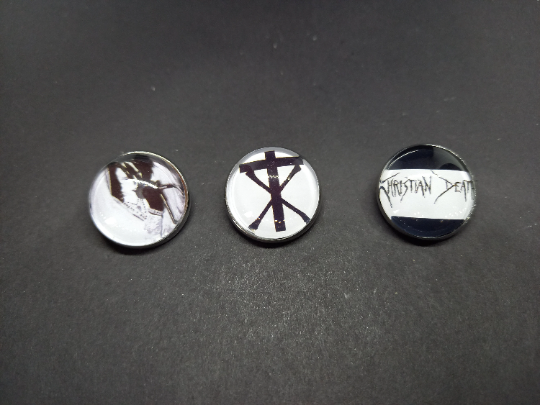 Goth Gothic Old School Rozz Williams Christian Death inspired pin Badges