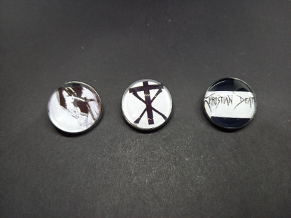 Goth Gothic Old School Rozz Williams Christian Death inspired pin Badges