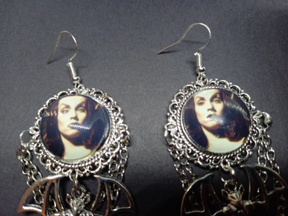 Kawaii Pastel Nu Neo Goth Gothic Witchy fashion Vampira from the Vampira Show inspired Deluxe Earrings
