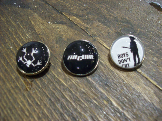 Goth Gothic Old School 1980's Indy New wave Punk Alternative The Cure "Inspired" Set Of Three Pin Badge's