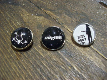 Goth Gothic Old School 1980's Indy New wave Punk Alternative The Cure "Inspired" Set Of Three Pin Badge's