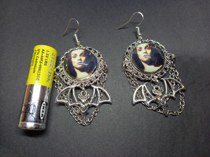 Kawaii Pastel Nu Neo Goth Gothic Witchy fashion Vampira from the Vampira Show inspired Deluxe Earrings