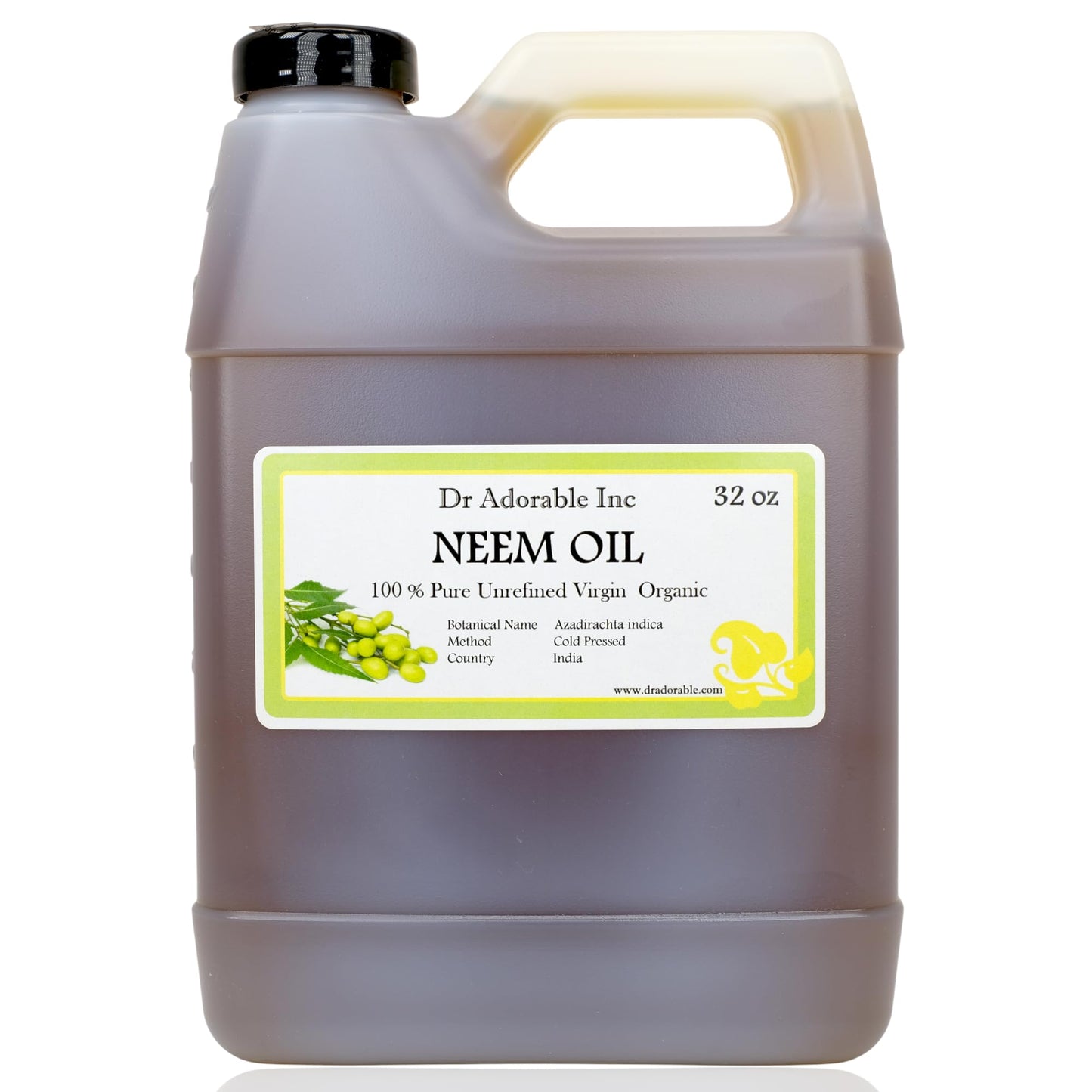 Dr Adorable - 32 oz Neem Oil | 100% Pure, Cold-Pressed, Unrefined, Organic