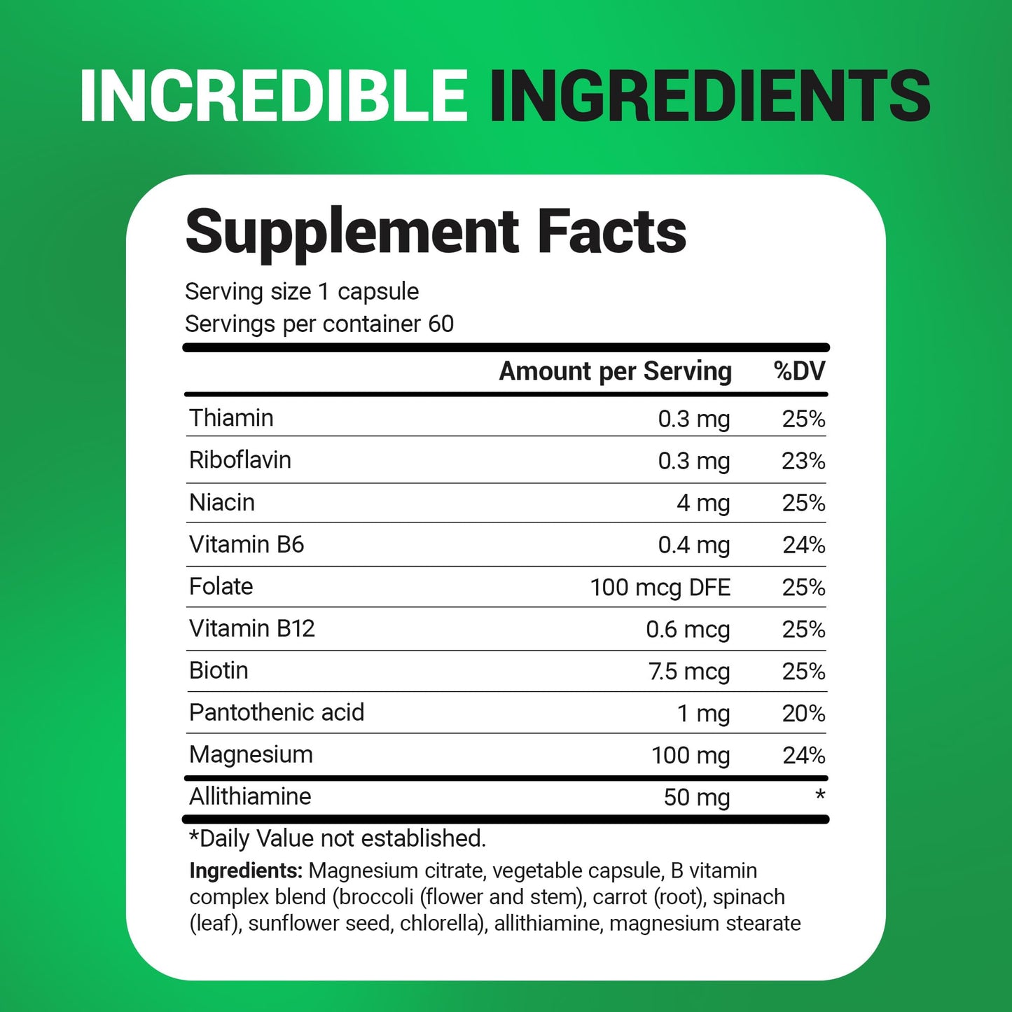 Dr. Berg Allithiamine B1 B6 B12 Complex – Natural Vitamin B1 Supplement (60 Capsules)