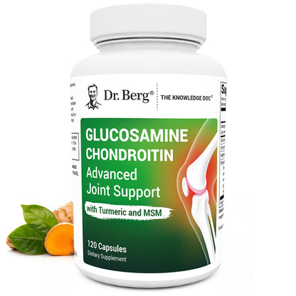 Dr. Berg Glucosamine Chondroitin MSM Turmeric & Boswellia – Advanced Joint Support with 1500 mg Glucosamine Sulfate (120 Capsules)