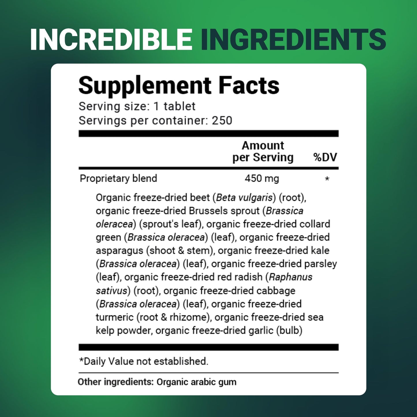 Dr Berg Nutritionals Greens Superfood Tablets – 11 Phytonutrient Cruciferous Veg, 250 Tablets