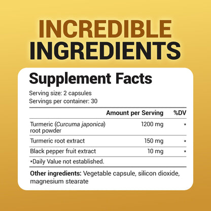 Dr. Berg Turmeric Curcumin with BioPerine – 1350 mg (2 Per Day) – 60 Capsules