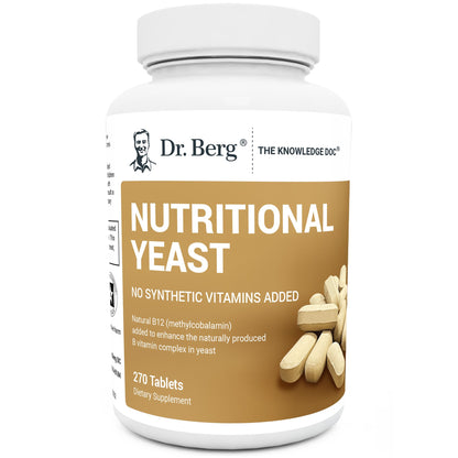 Dr. Berg Yeast Tablets – 8 B Vitamins, Vanilla Flavor, 270 Vegan Tablets