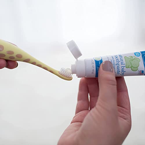 Dr. Brown's Infant-to-Toddler Toothbrush Set with Fluoride-Free Strawberry Toothpaste - Giraffe (0-3 yrs)