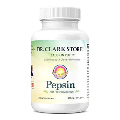 Dr. Clark Pepsin Supplement 700mg - 100 Capsules | Digestive Enzymes