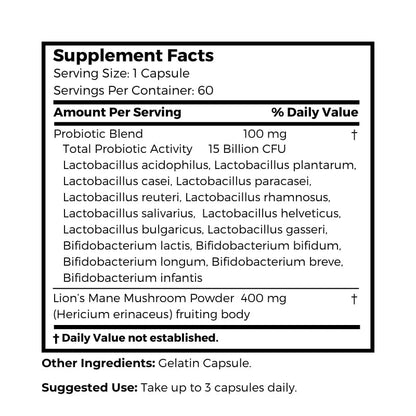 Dr Clark Store Daily Probiotics 15B CFU, 60 Capsules | Gut Health & Immune Support
