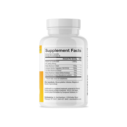DR. EMIL NUTRITION Total Gut Health Complex – Prebiotic, Probiotic & Postbiotic Supplement – Supports Digestive Health, Bloating & Gut Balance – Non-GMO & Soy-Free – 60 Capsules