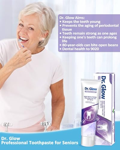 Dr. Glow Gingivitis Treatment Toothpaste for Elderly & Mid-Aged, Gum Repair for Receding Gums Hydroxyapatite Toothpaste, Periodontal Disease Treatment for Seniors, Fluoride Free Gum Disease Treatment