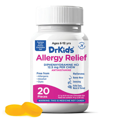 Dr. Kids Children's Allergy Relief Chewables Gels – Fantasy Fruit Flavor, 20 Count
