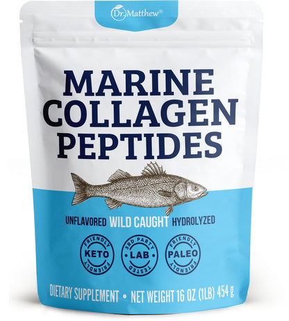 Dr. Matthew Marine Collagen Peptides Powder - Hydrolyzed Wild-Caught Fish Protein for Hair & Skin | Women & Men