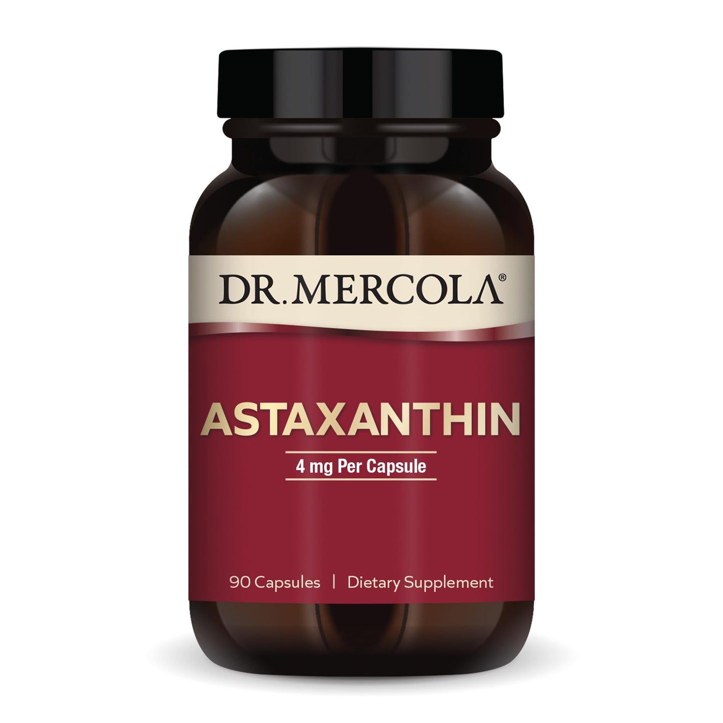 Dr. Mercola Organic Astaxanthin 4 mg - 90 Capsules | Organic Microalgae Extract, Non-GMO