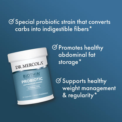Dr. Mercola Biothin Probiotic – Digestive Health Supplement (90 Servings)