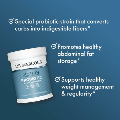 Dr. Mercola Biothin Probiotic – Digestive Health Support, 10B CFU, 30 Servings
