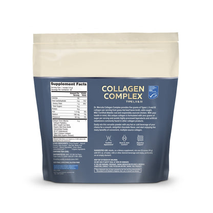 Dr. Mercola Collagen Complex Powder – Skin Elasticity & Joint Support – 10.89 oz (30 Servings) – Chocolate