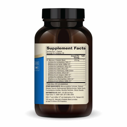 Dr. Mercola Complete Probiotics - 70 Billion CFU | 10 Strains for Digestive & Immune Support | 90 Capsules