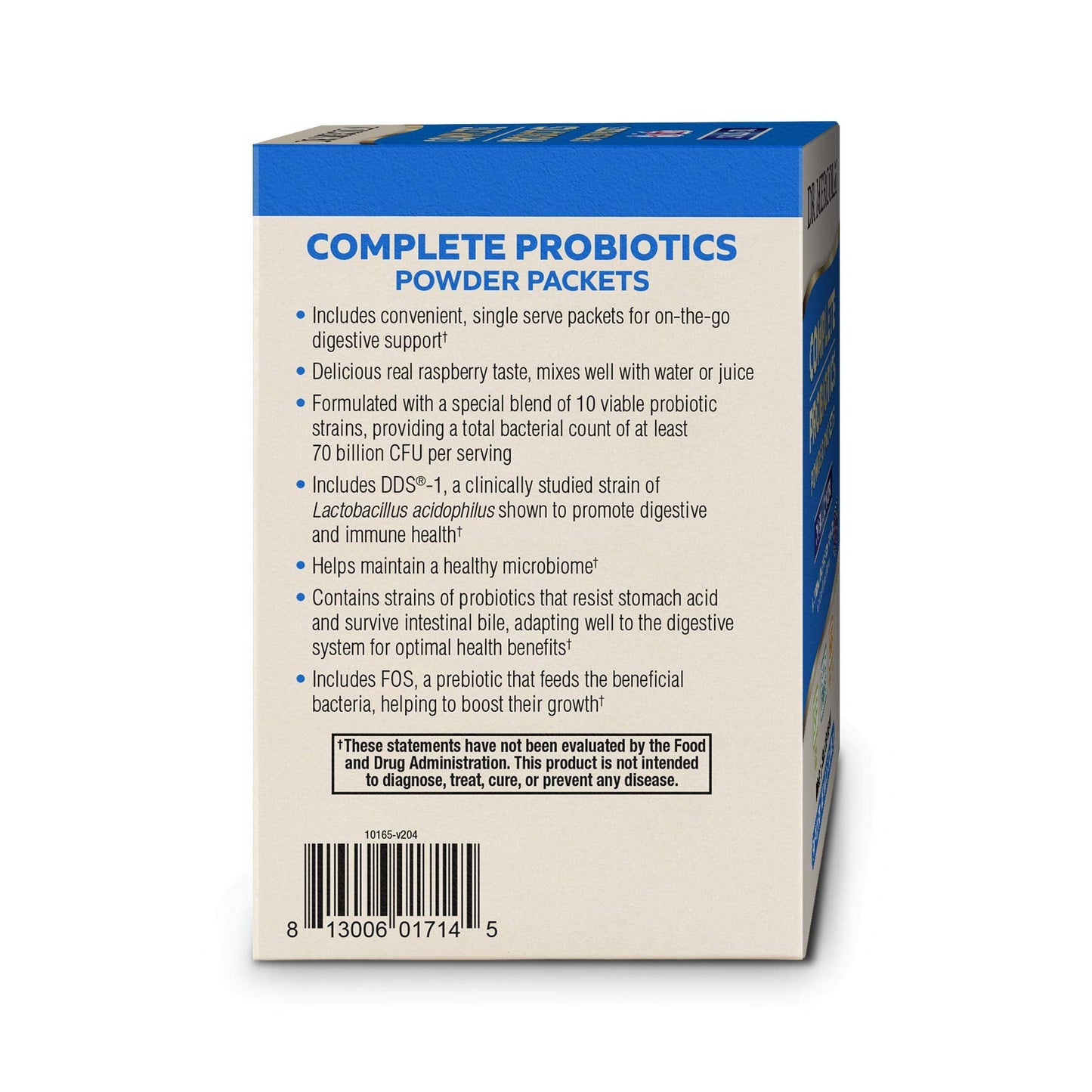 Dr. Mercola Complete Probiotics Powder Packets – 70B CFU, Raspberry, 30 Servings