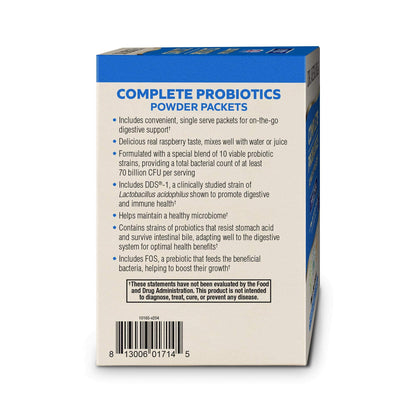 Dr. Mercola Complete Probiotics Powder Packets – 70B CFU, Raspberry, 30 Servings