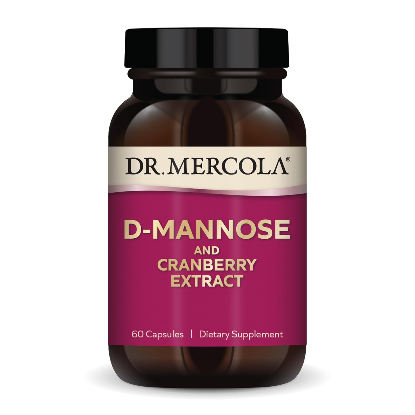 Dr. Mercola D-Mannose and Cranberry Extract – 30 Servings (60 Capsules) | Supports Urinary Tract Health | Non-GMO