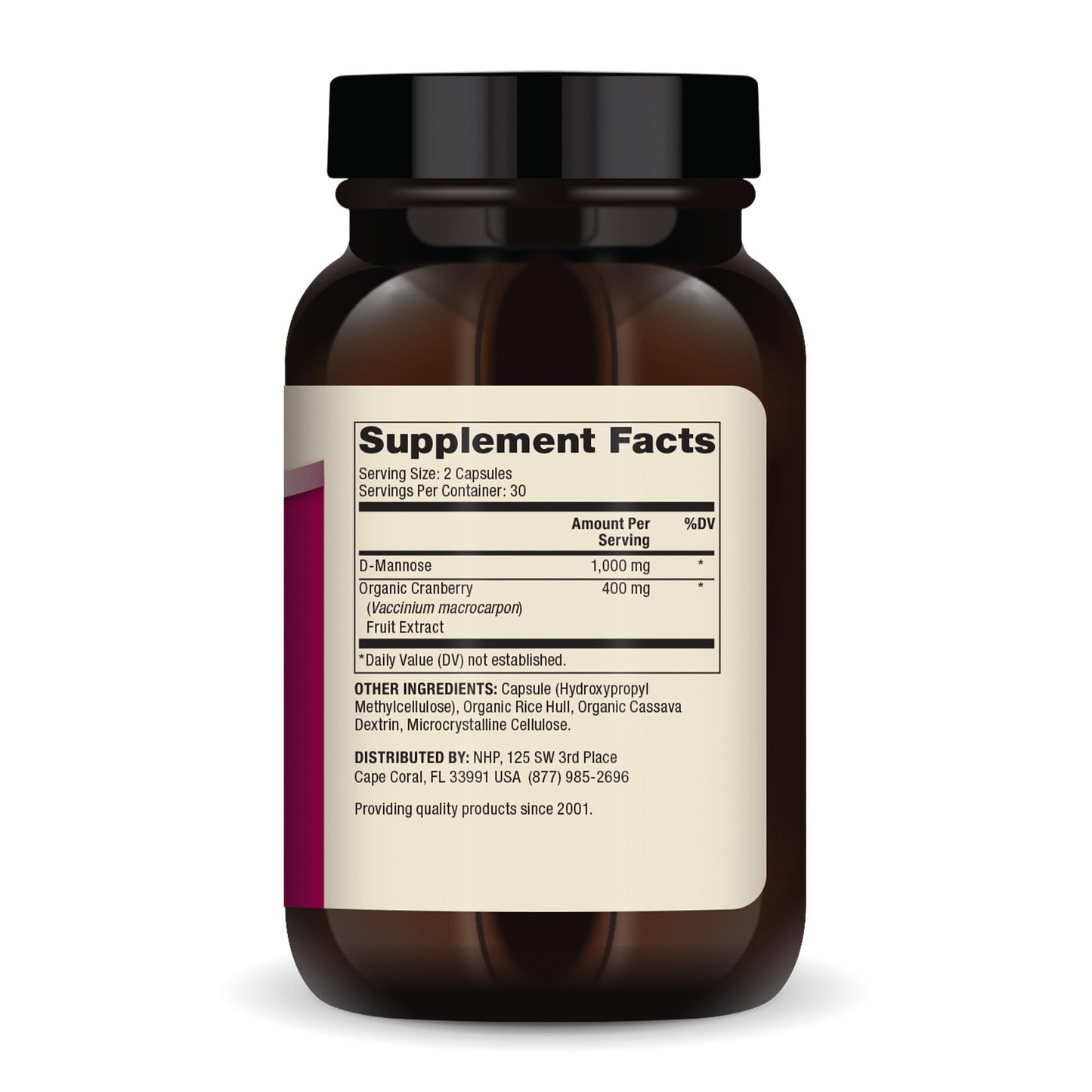 Dr. Mercola D-Mannose and Cranberry Extract – 30 Servings (60 Capsules) | Supports Urinary Tract Health | Non-GMO