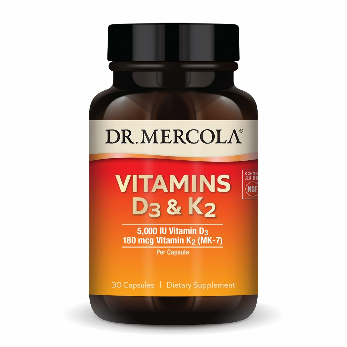 Dr. Mercola D3 & K2 – Immune & Bone Health (GMO-Free)