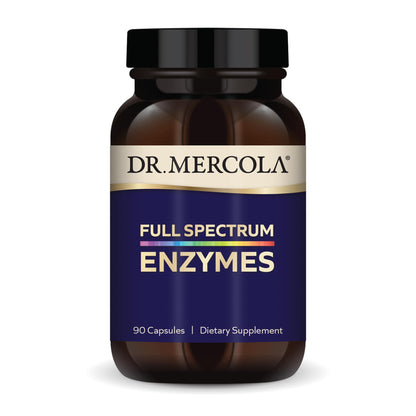 Dr. Mercola Full Spectrum Enzymes - Digestive & Immune Support | 22 Enzymes | Non-GMO