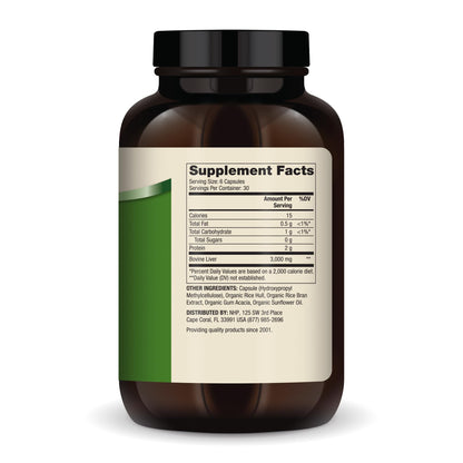 Dr. Mercola Grass-Fed Beef Liver – 30 Servings (180 Capsules) | 3,000 mg per Serving | Non-GMO