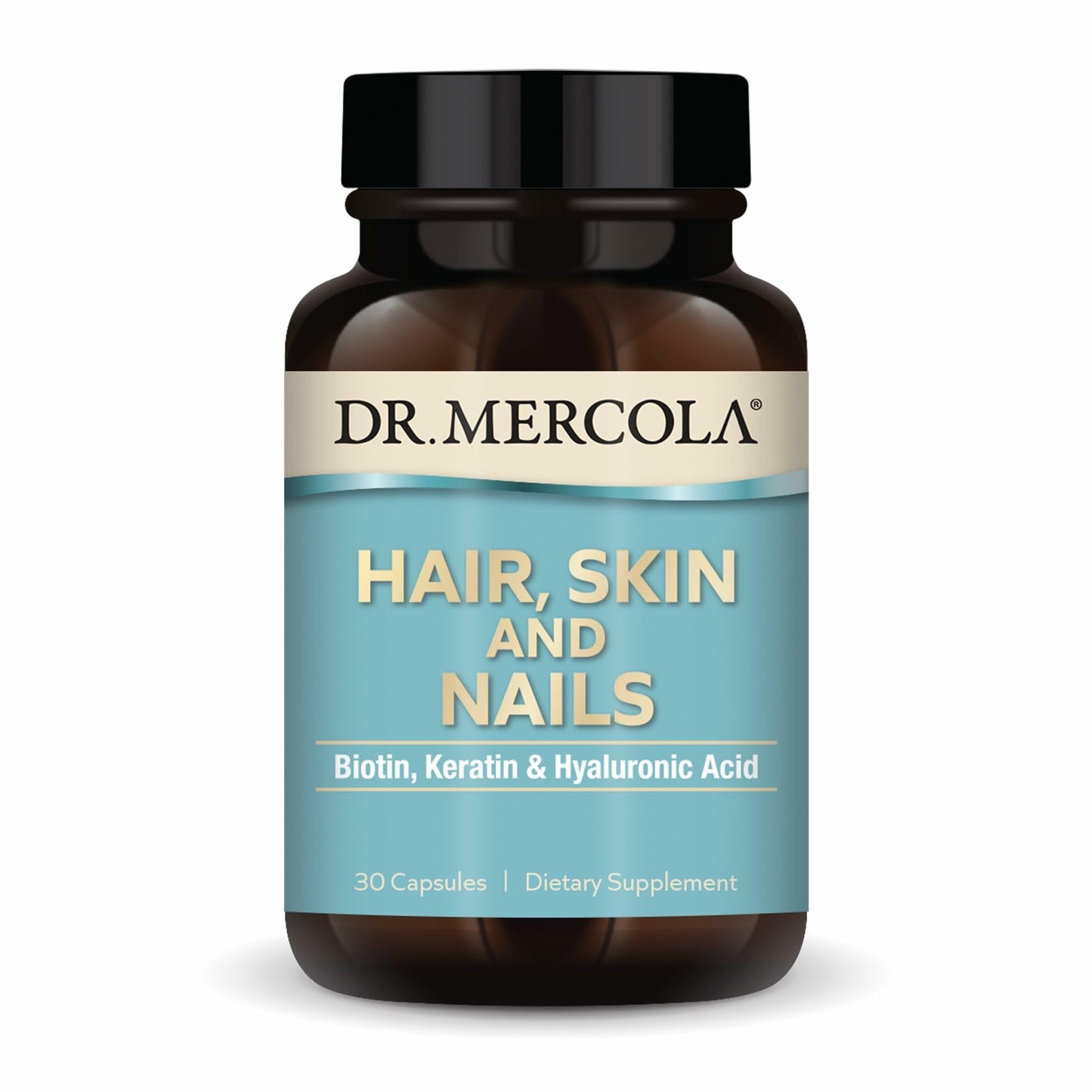 Dr. Mercola Hair, Skin & Nails – Biotin, Keratin & Hyaluronic Acid | Premium Quality – 30 Capsules