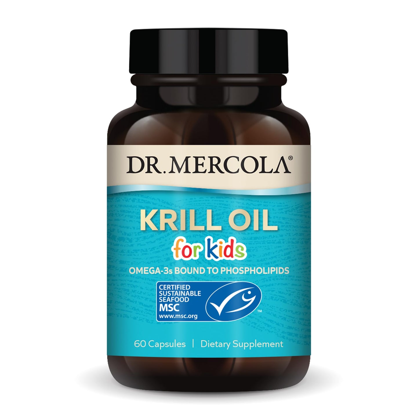 Dr. Mercola Krill Oil for Kids - 320 mg, MSC Certified - Phospholipid Form - 60 Caps