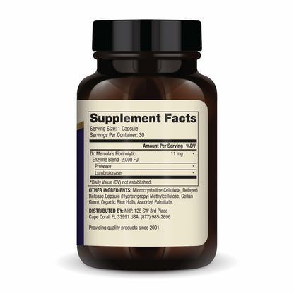 Dr. Mercola Lumbrokinase Enzymes – Delayed Release Formula | Cardiovascular & Energy Support – Non-GMO, Gluten-Free, Soy-Free