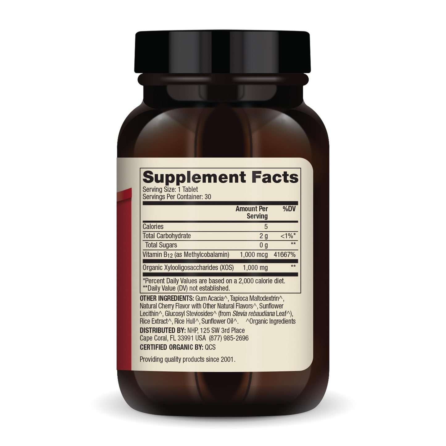 Dr. Mercola Organic Chewable Vitamin B12 – 1000 mcg, Cherry, 30 Servings