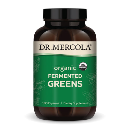 Dr. Mercola Organic Fermented Greens – 30 Servings, 180 Capsules | Immune Support, USDA Organic, Non-GMO