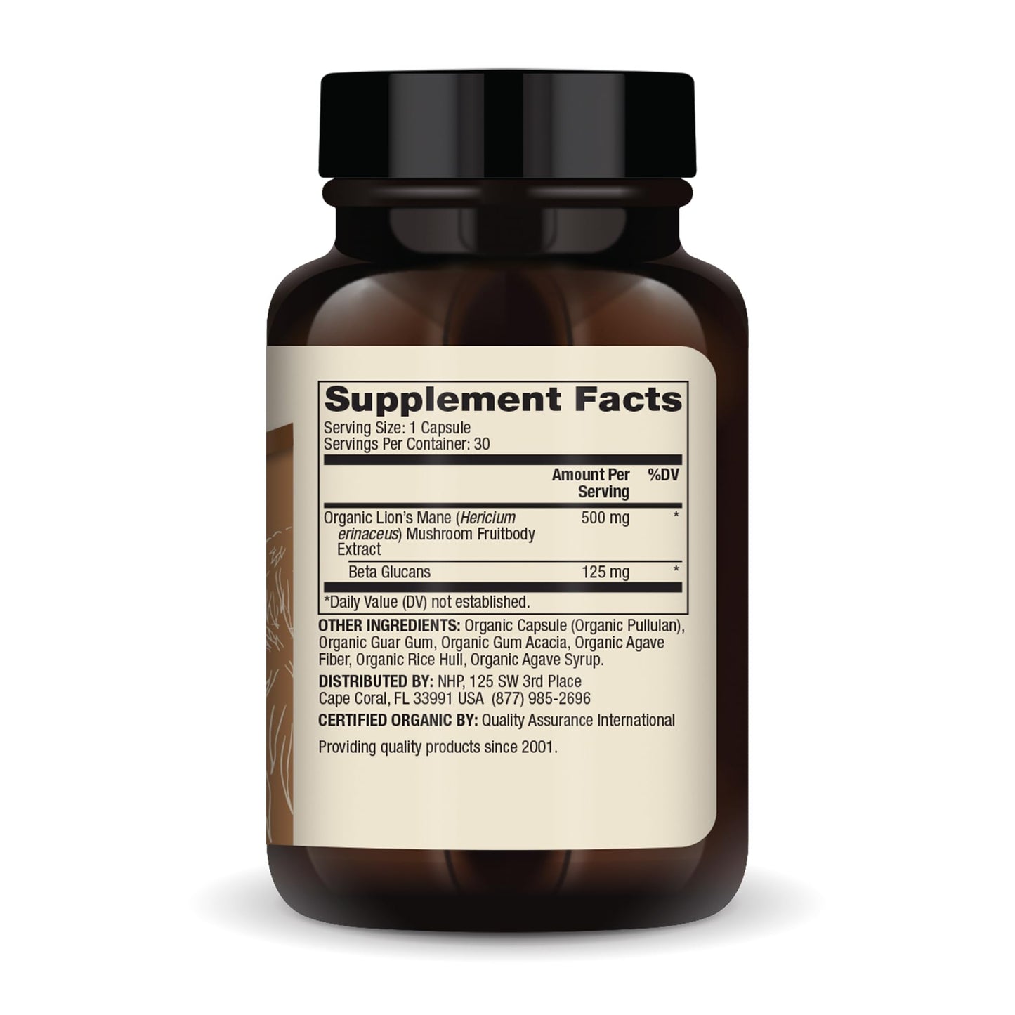Dr. Mercola Organic Lion’s Mane Mushroom Extract – 30 Capsules, 500 mg | Non-GMO, Gluten Free, Soy Free