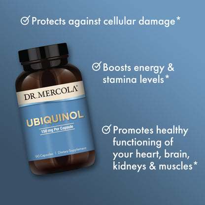 Dr. Mercola Ubiquinol 150 mg – Energy Support & Antioxidant, 90 Capsules