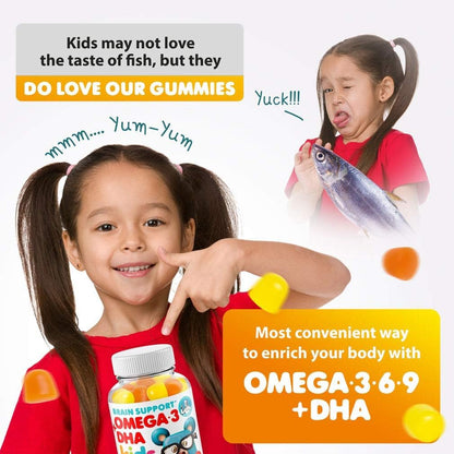DR. MORITZ Omega 3 Kids Gummies (180 Count) – Vegan, No Fish Oil, Gluten-Free