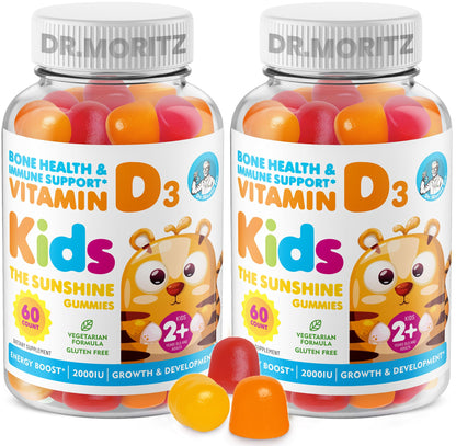 DR. MORITZ Vitamin D Gummies 2000 IU – 2-Pack (120 Count) – Vegetarian & Gelatin-Free