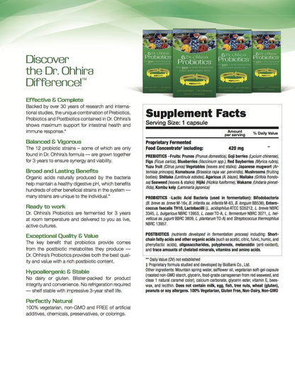 Dr. Ohhira’s Probiotics Original Formula - 3-Year Fermented Prebiotics, 30 Capsules