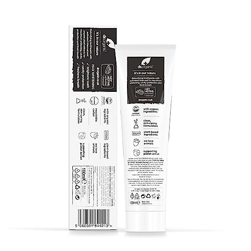 Dr Organic Extra Whitening Charcoal Toothpaste 100ml | Teeth Whitening