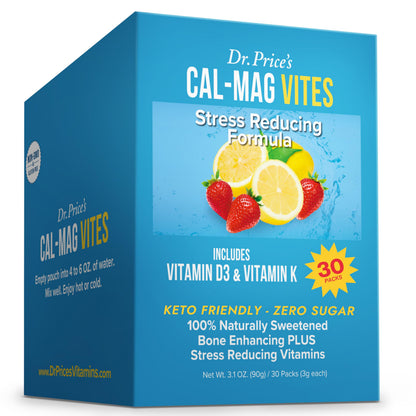 Dr. Price's Calcium Magnesium Powder – Strawberry Lemon (30 Servings) | Cal Mag with D3, K, Boron