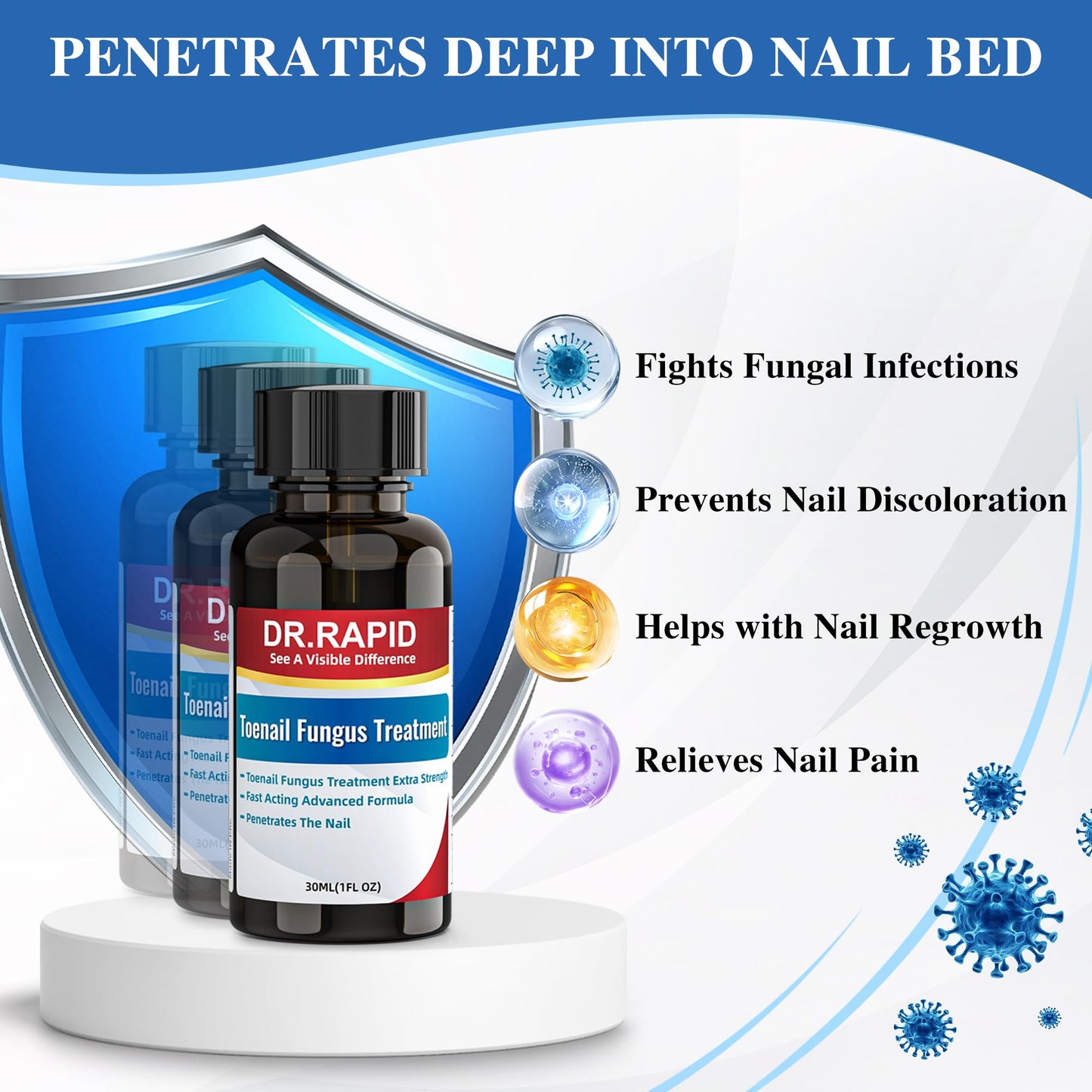 DR.RAPID Toenail Fungus Treatment Extra Strength - Fast-Acting Nail Repair with Tea Tree Oil