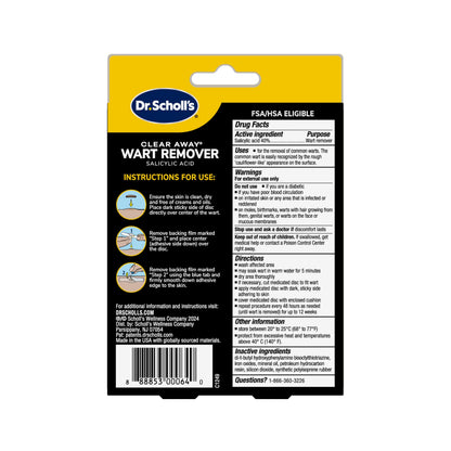 Dr. Scholl’s Clear Away Wart Remover Hydrogel Bandages for Fingers & Toes | Clinically Proven Wart Removal & Cushioning