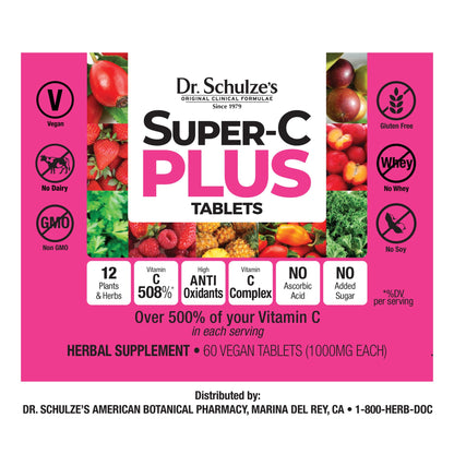 Dr. Schulze's Super-C Plus – Vitamin C for Immune Support, Skin Health & Antioxidant Power