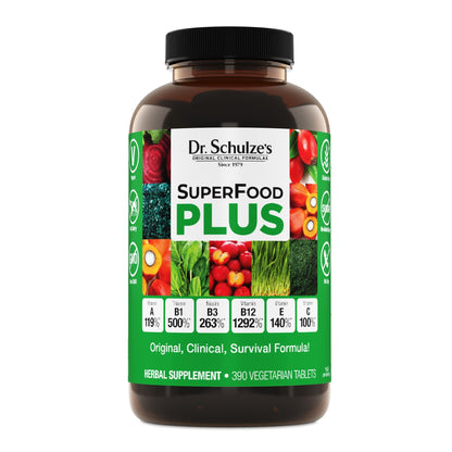 Dr. Schulze's SuperFood Plus | Everyday Plant-Based Nutrition for Wellness | 390 Tablets