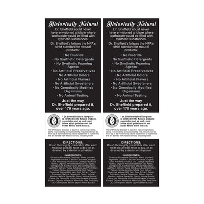 Dr. Sheffield’s Certified Natural Toothpaste – Extra-Whitening (2-Pack) – Fluoride Free