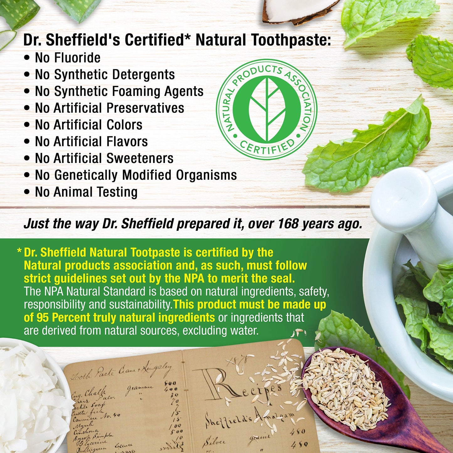 Dr. Sheffield’s Certified Natural Toothpaste – Extra-Whitening (2-Pack) – Fluoride Free